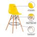 Kit 3 Banquetas Design Eiffel Eames Amarela