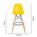 Kit 3 Banquetas Design Eiffel Eames Amarela