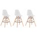 Kit 3 Banquetas Design Eiffel Eames Branca