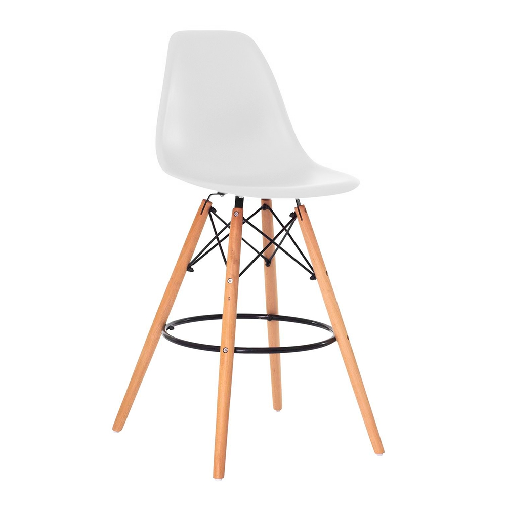 Kit 3 Banquetas Design Eiffel Eames Branca