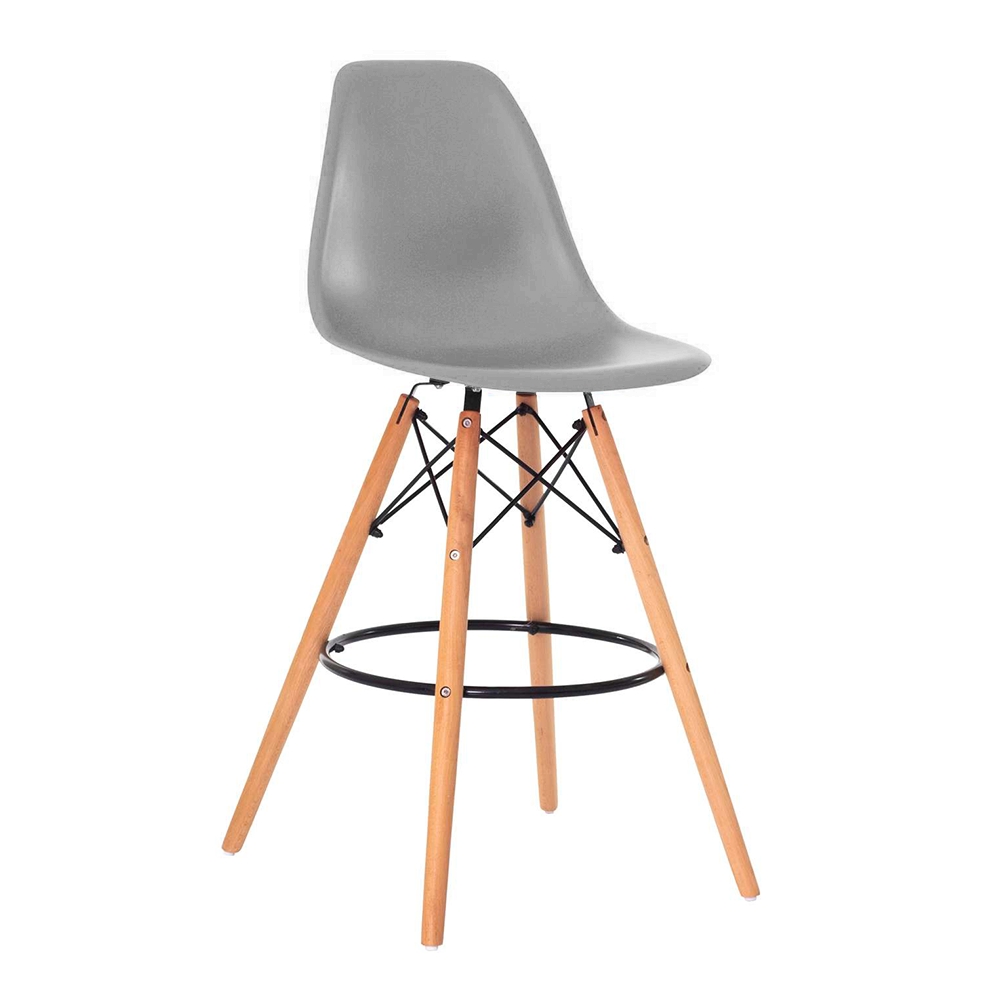 Kit 3 Banquetas Design Eiffel Eames Cinza