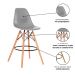 Kit 3 Banquetas Design Eiffel Eames Cinza