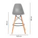 Kit 3 Banquetas Design Eiffel Eames Cinza