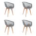 Kit 4 Cadeiras Design Eames Wood Web Cinza