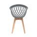 Kit 4 Cadeiras Design Eames Wood Web Cinza