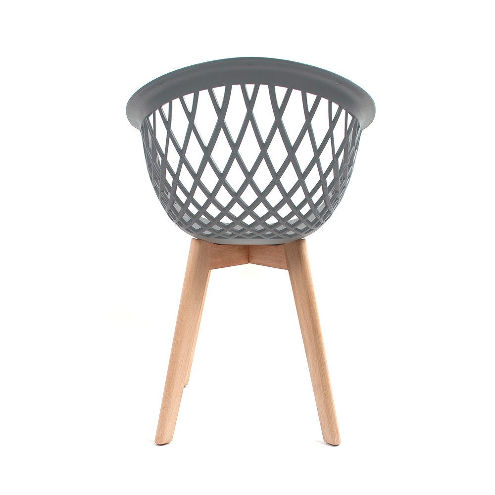 Kit 4 Cadeiras Design Eames Wood Web Cinza