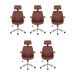 Kit 5 Cadeiras de Escritório Lisboa Presidente Office Café