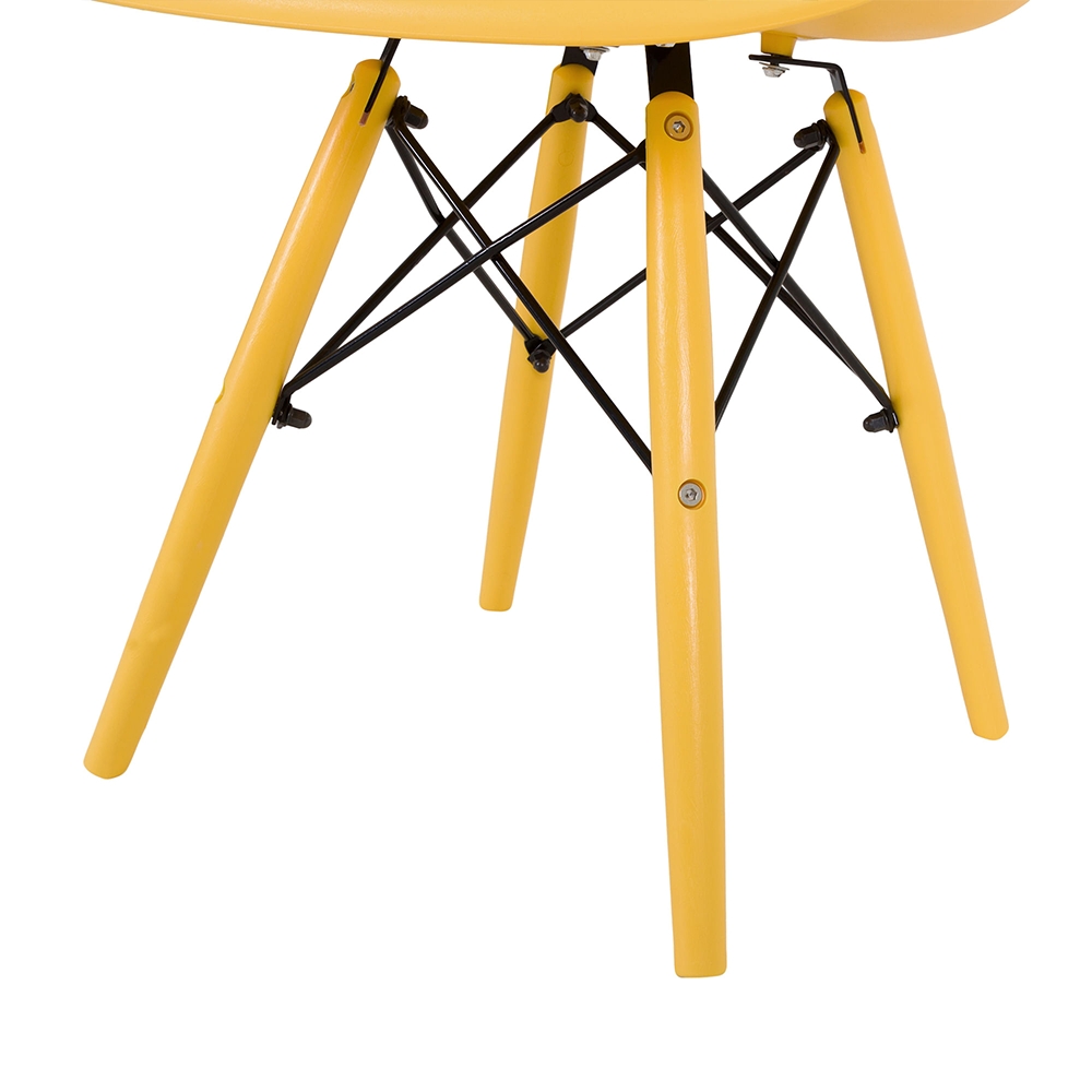 Kit 6 Cadeiras Color Eiffel Eames Jantar Braço Amarela