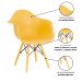 Kit 6 Cadeiras Color Eiffel Eames Jantar Braço Amarela