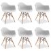 Kit 6 Cadeiras De Jantar Com Braço Eames Daw Wood Daw Branca