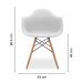 Kit 6 Cadeiras De Jantar Com Braço Eames Daw Wood Daw Branca