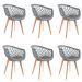 Kit 6 Cadeiras Design Eames Wood Web Cinza