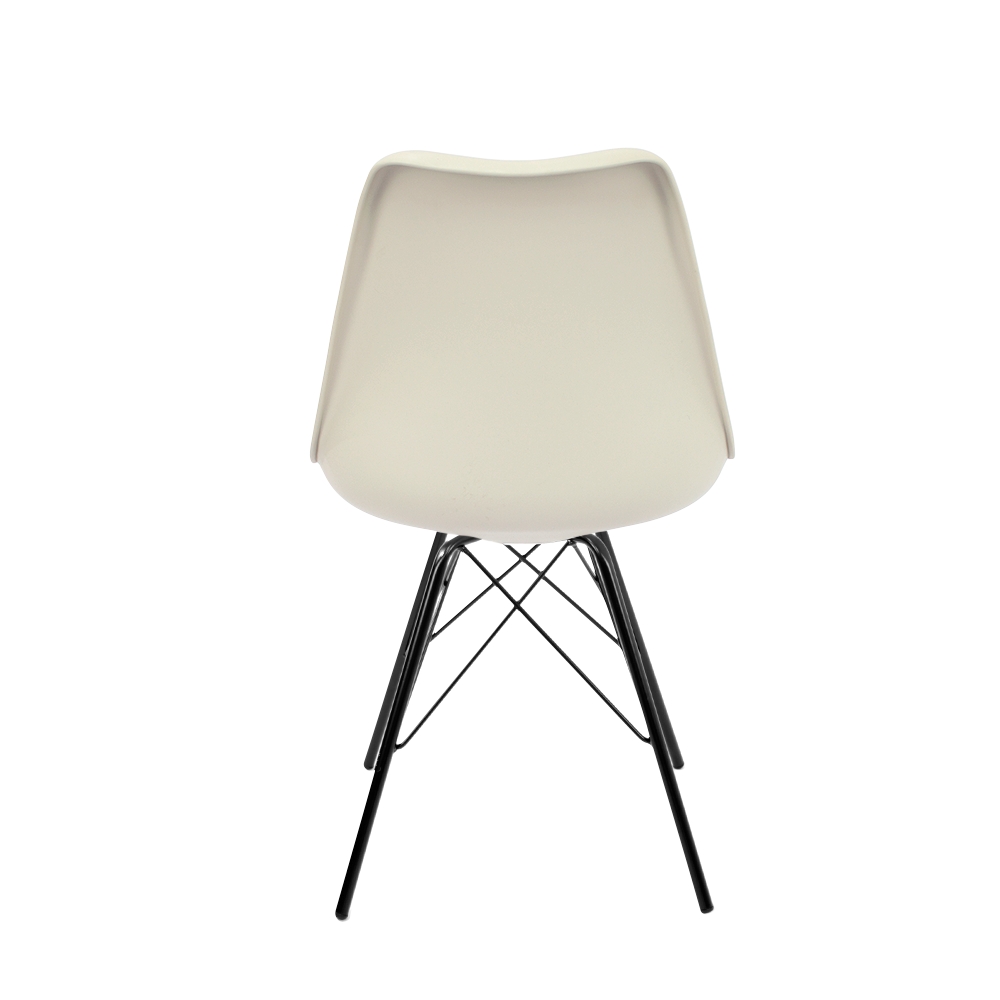 Kit 6 Cadeiras Design Leda Tower Estofada Nude Preto