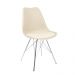 Kit 6 Cadeiras Leda Tower Estofada Nude Eames Cromado