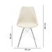 Kit 6 Cadeiras Leda Tower Estofada Nude Eames Cromado
