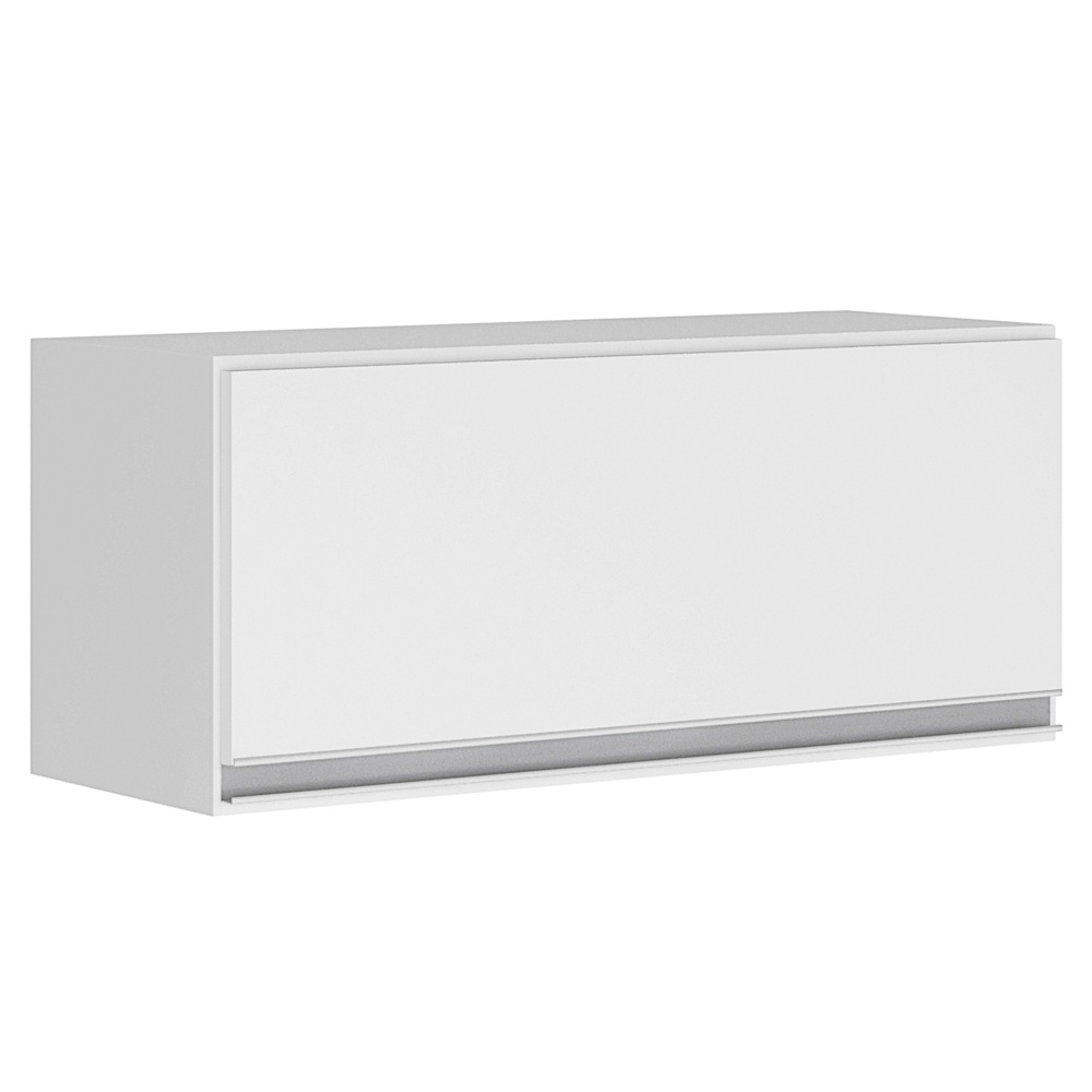 Armário Aéreo Geladeira e Lavanderia 1 Porta 0,60m MDF BP Branco TX - SSX Multicoisas