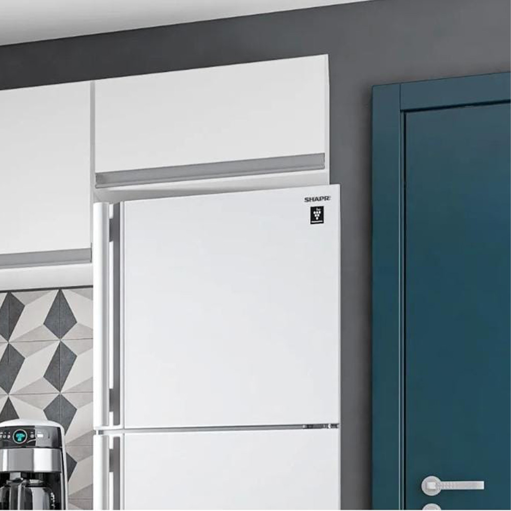 Armário Aéreo Geladeira e Lavanderia 1 Porta 0,60m MDF BP Branco TX - SSX Multicoisas