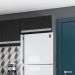 Armário Aéreo Geladeira e Lavanderia 1 Porta 0,60m MDF BP Preto TX - SSX Multicoisas