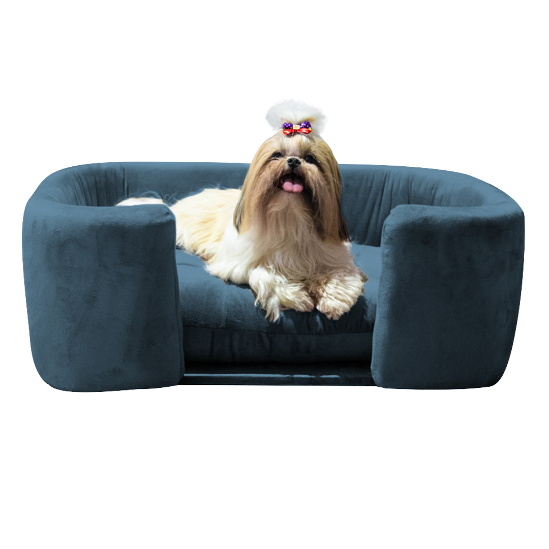 Cama Pet Poltrona Hannah Luxo Suede Azul Marinho - SSX Multicoisas