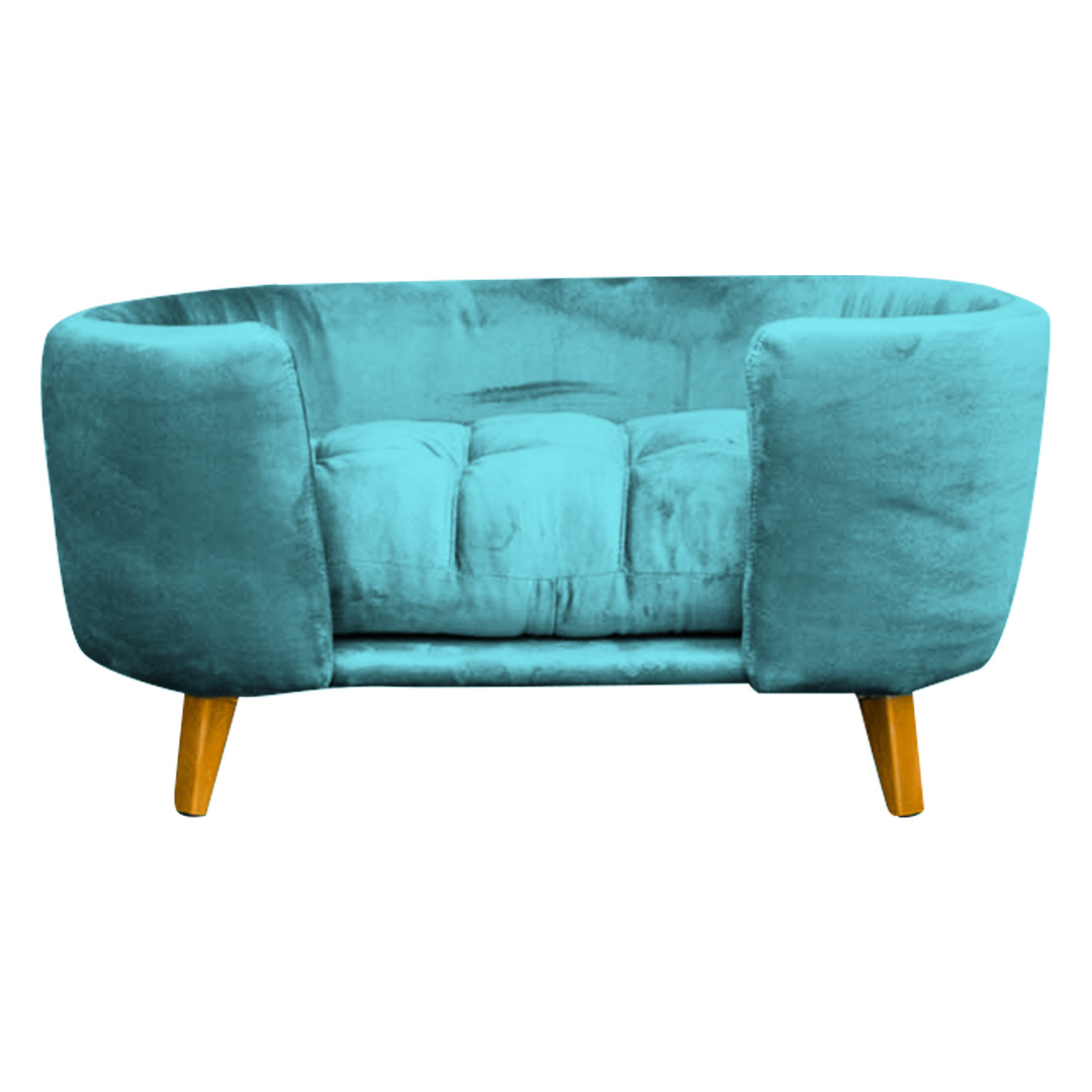 Cama Pet Poltrona Hannah Luxo Suede Azul Turquesa - SSX Multicoisas