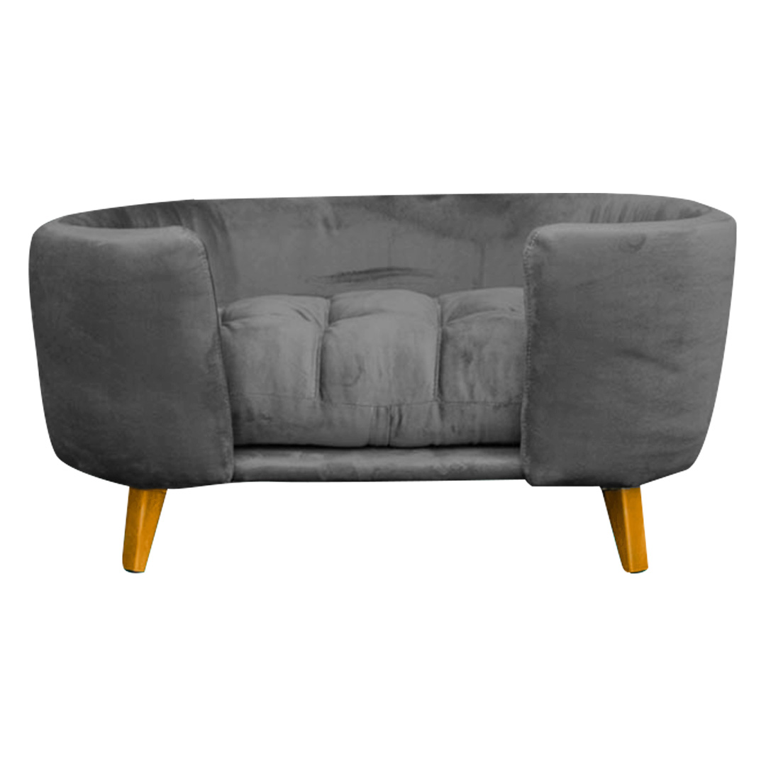 Cama Pet Poltrona Hannah Luxo Suede Cinza - SSX Multicoisas