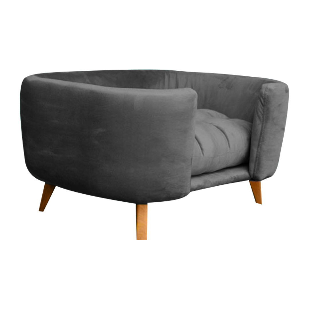 Cama Pet Poltrona Hannah Luxo Suede Cinza - SSX Multicoisas