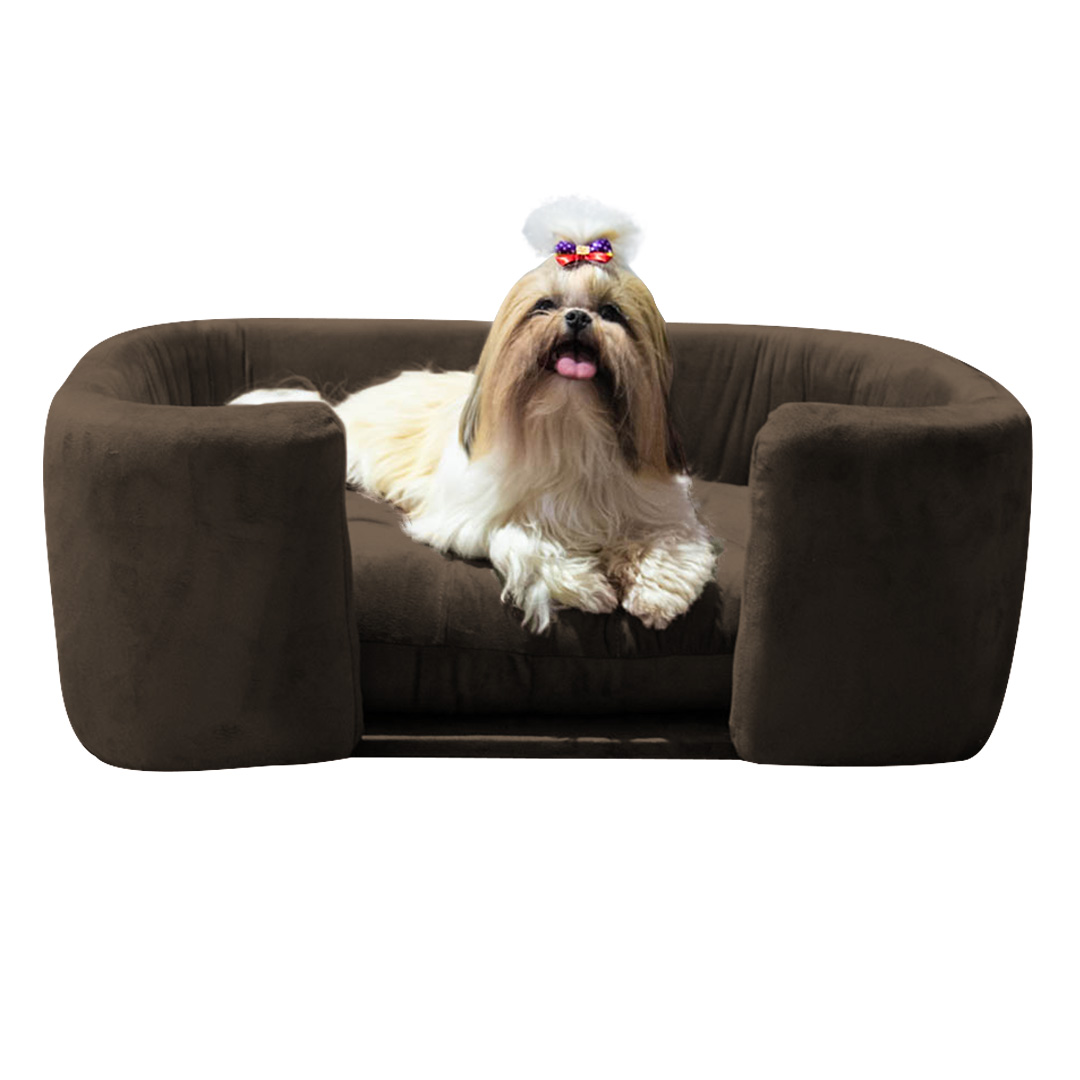 Cama Pet Poltrona Hannah Luxo Suede Marrom - SSX Multicoisas