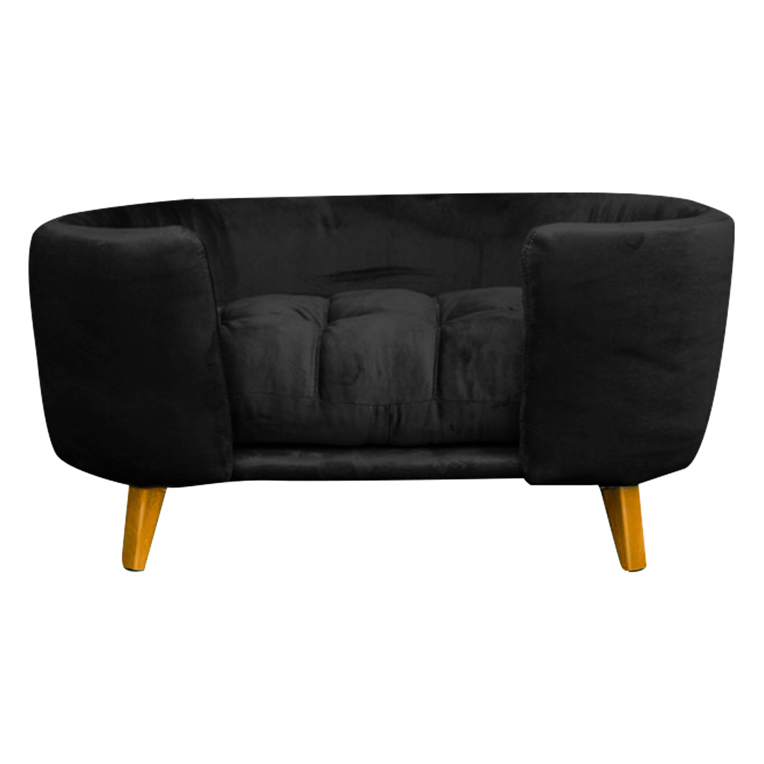 Cama Pet Poltrona Hannah Luxo Suede Preto - SSX Multicoisas