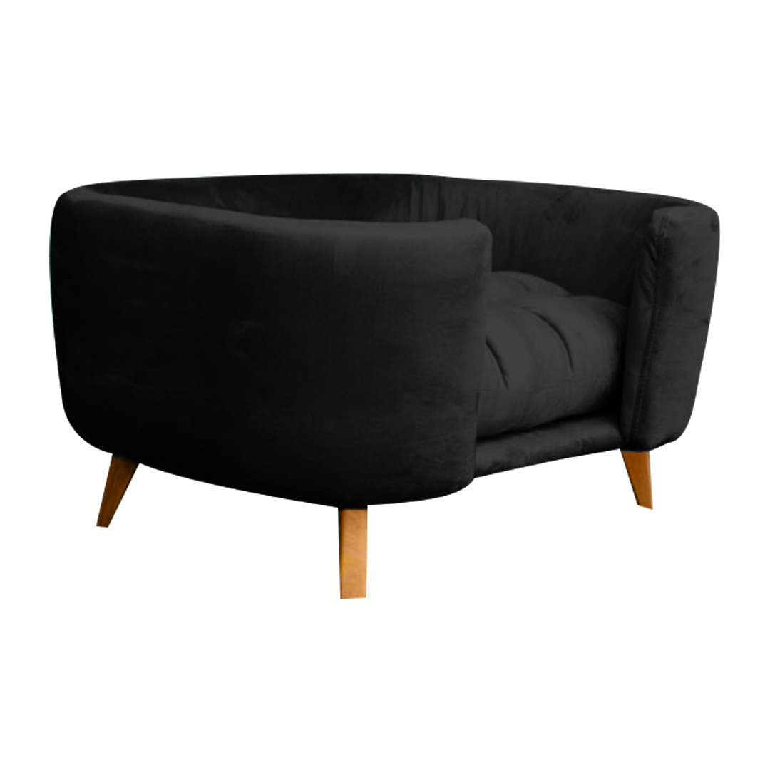 Cama Pet Poltrona Hannah Luxo Suede Preto - SSX Multicoisas