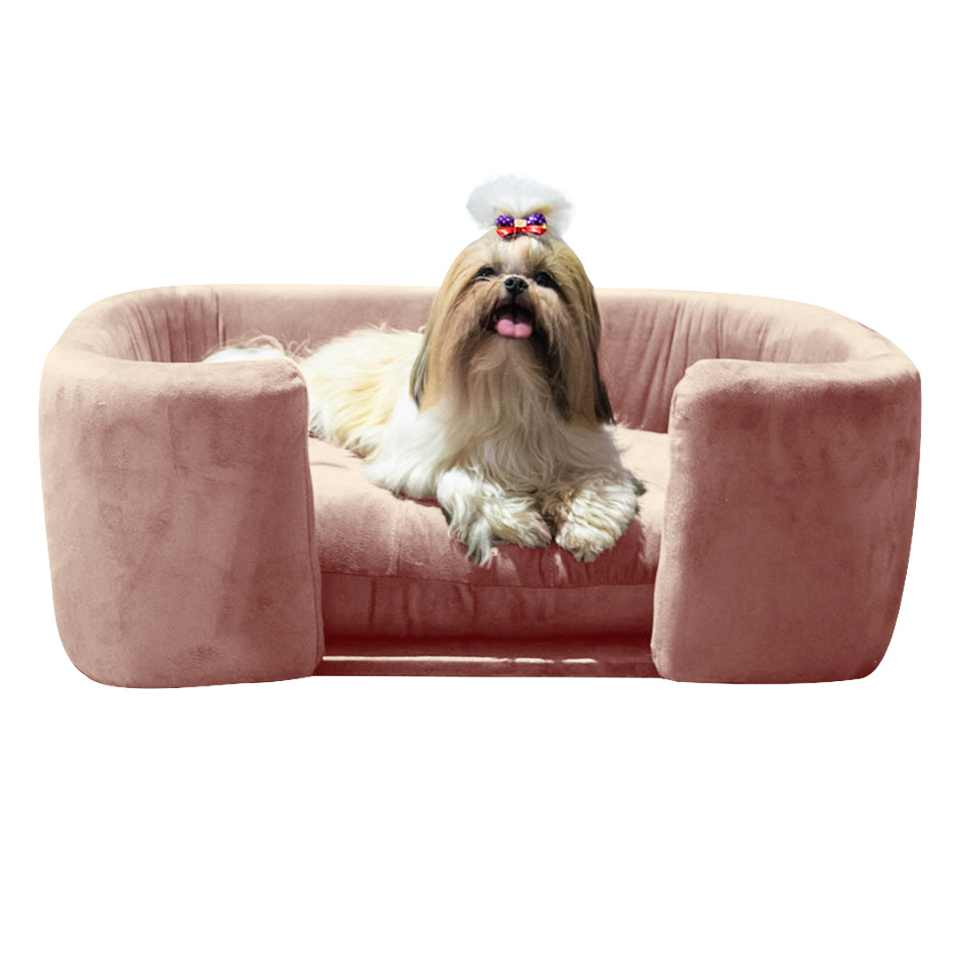 Cama Pet Poltrona Hannah Luxo Suede Rose - SSX Multicoisas