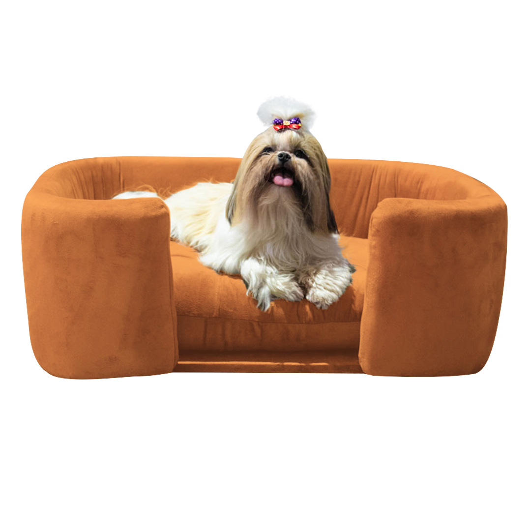 Cama Pet Poltrona Hannah Luxo Suede Terracota - SSX Multicoisas