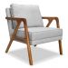 Kit 02 Poltronas Decorativa Laura Linho Cinza Base Madeira - SSX Multicoisas