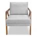 Kit 02 Poltronas Decorativa Laura Linho Cinza Base Madeira - SSX Multicoisas