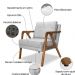 Kit 02 Poltronas Decorativa Laura Linho Cinza Base Madeira - SSX Multicoisas