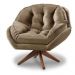 Poltrona Decorativa Califórnia Com Base Giratória Veludo Capuccino - SSX Multicoisas
