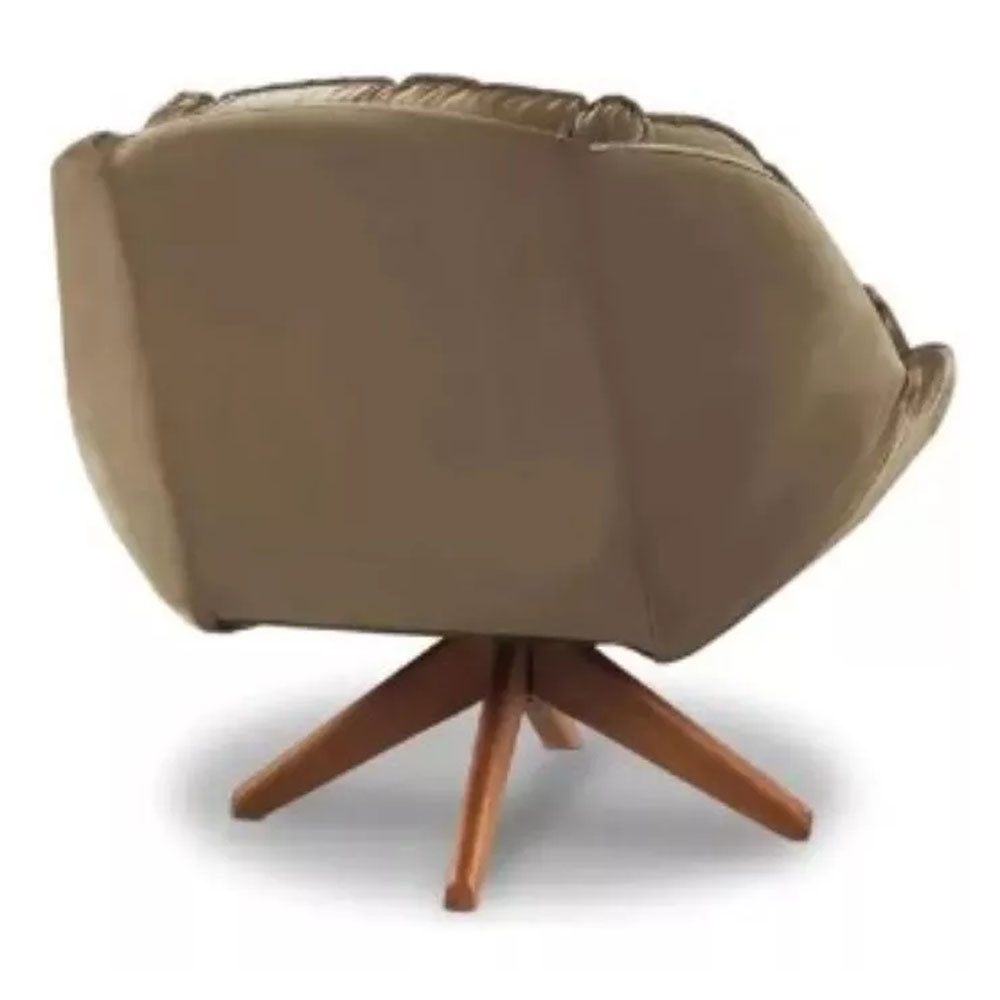 Poltrona Decorativa Califórnia Com Base Giratória Veludo Capuccino - SSX Multicoisas
