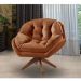 Poltrona Decorativa Califórnia Com Base Giratória Veludo Terracota - SSX Multicoisas