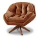 Poltrona Decorativa Califórnia Com Base Giratória Veludo Terracota - SSX Multicoisas