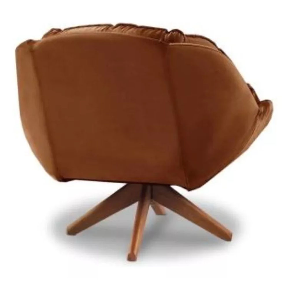 Poltrona Decorativa Califórnia Com Base Giratória Veludo Terracota - SSX Multicoisas