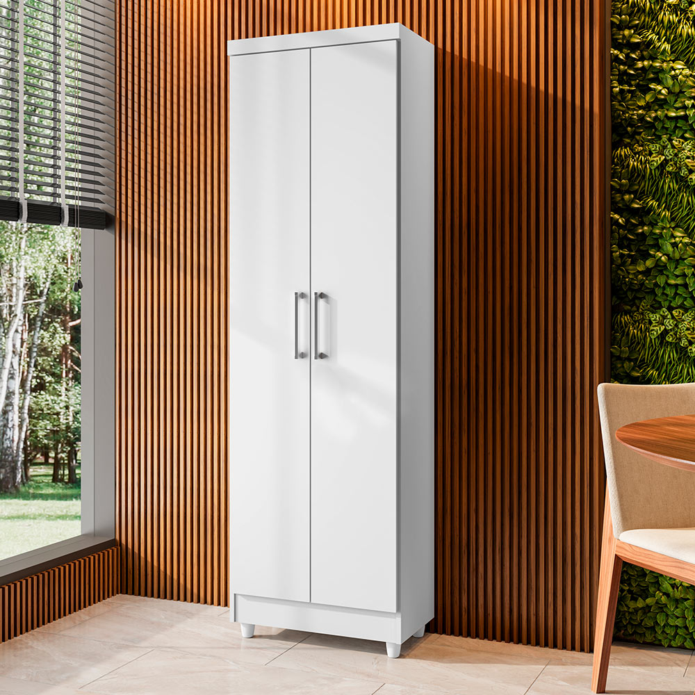 Armário Lavanderia Multiuso Anna 2 Portas Branco - Saga Decor