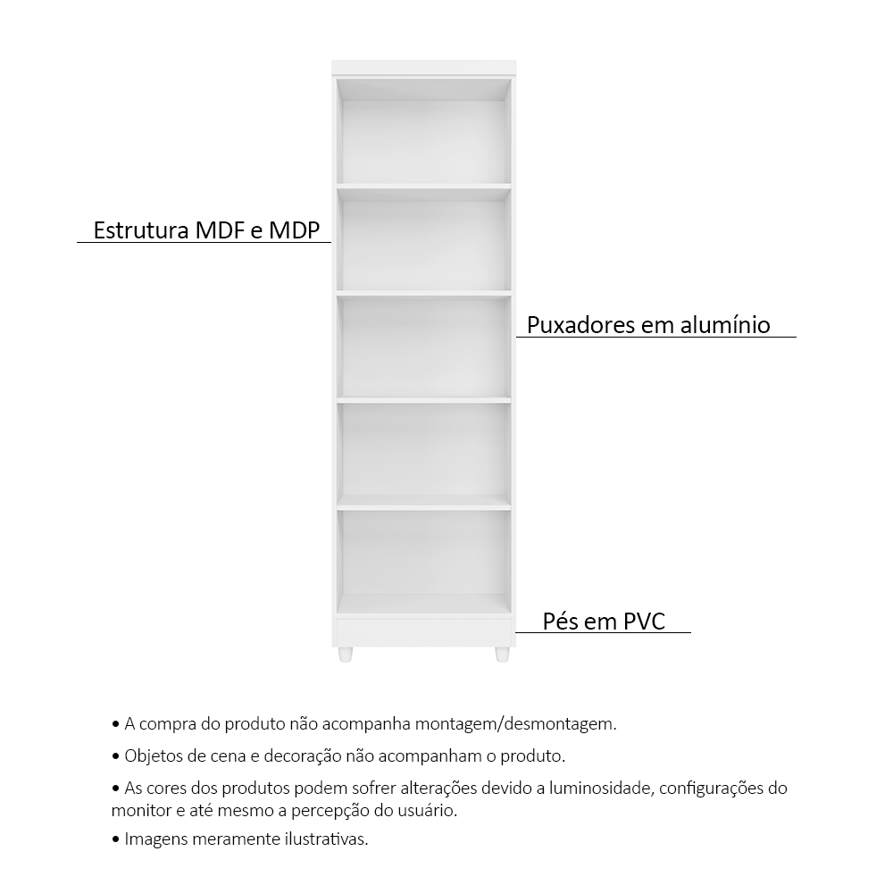 Armário Lavanderia Multiuso Anna 2 Portas Branco - Saga Decor