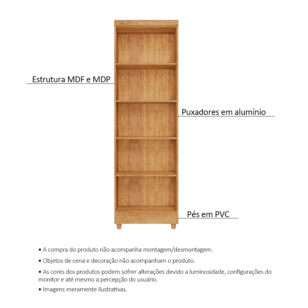 Armário Lavanderia Multiuso Anna 2 Portas Cedro Areia - Saga Decor