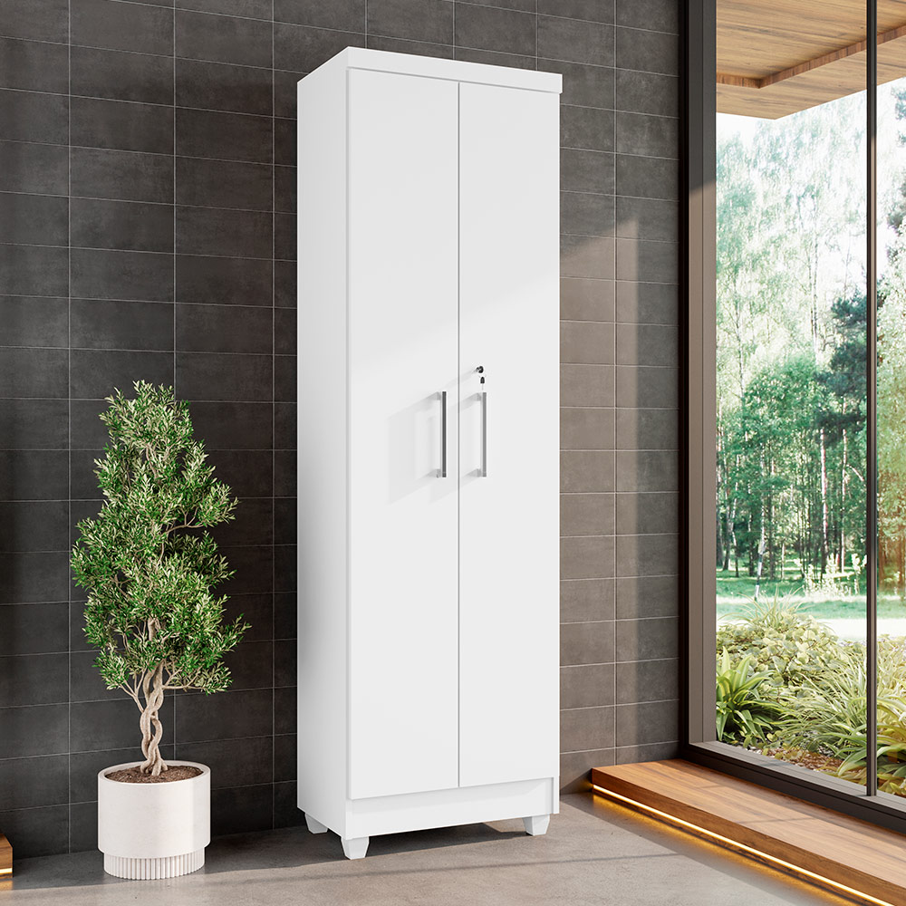 Armário Lavanderia Multiuso Isabela 2 Portas Branco - Saga Decor