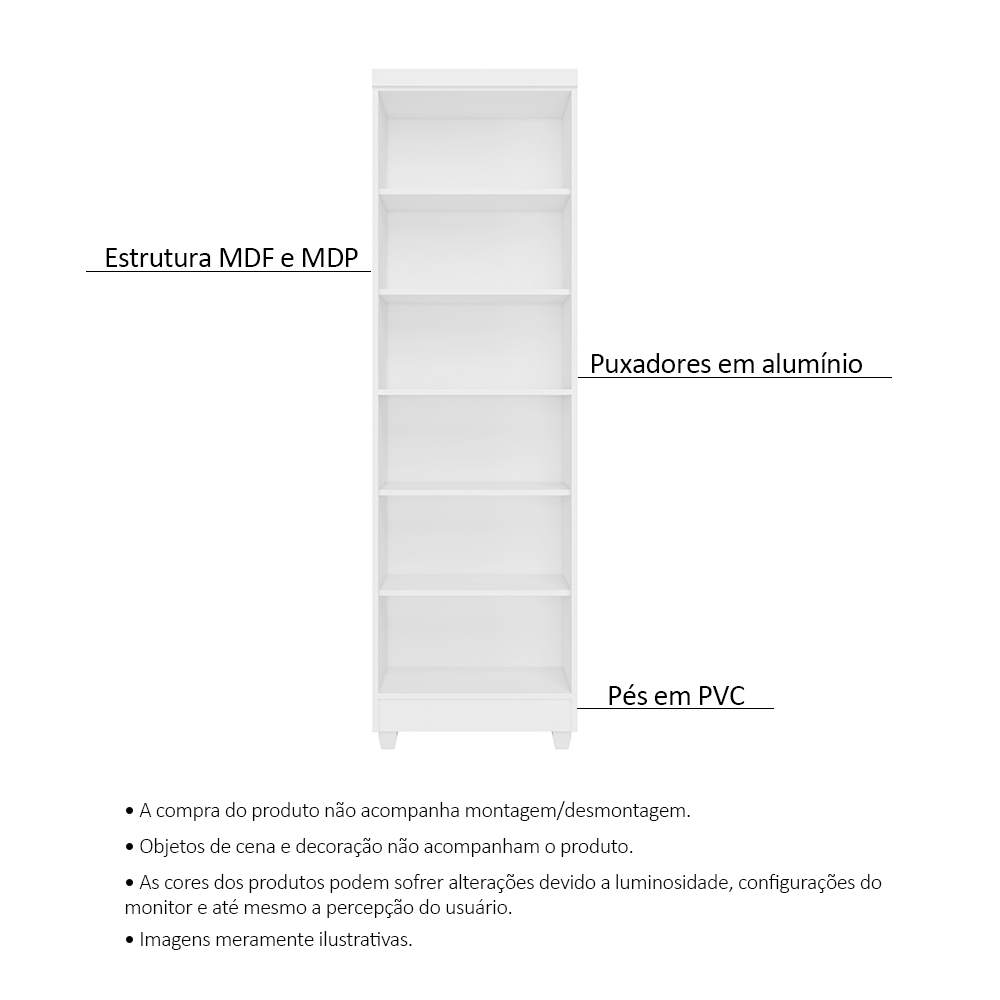 Armário Lavanderia Multiuso Isabela 2 Portas Branco - Saga Decor