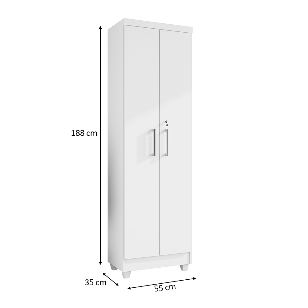 Armário Lavanderia Multiuso Isabela 2 Portas Branco - Saga Decor