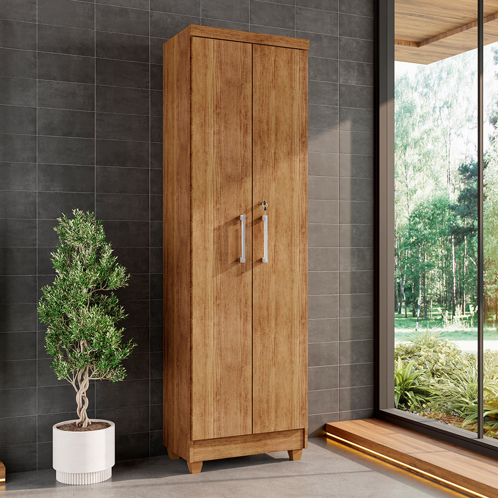 Armário Lavanderia Multiuso Isabela 2 Portas Cedro - Saga Decor