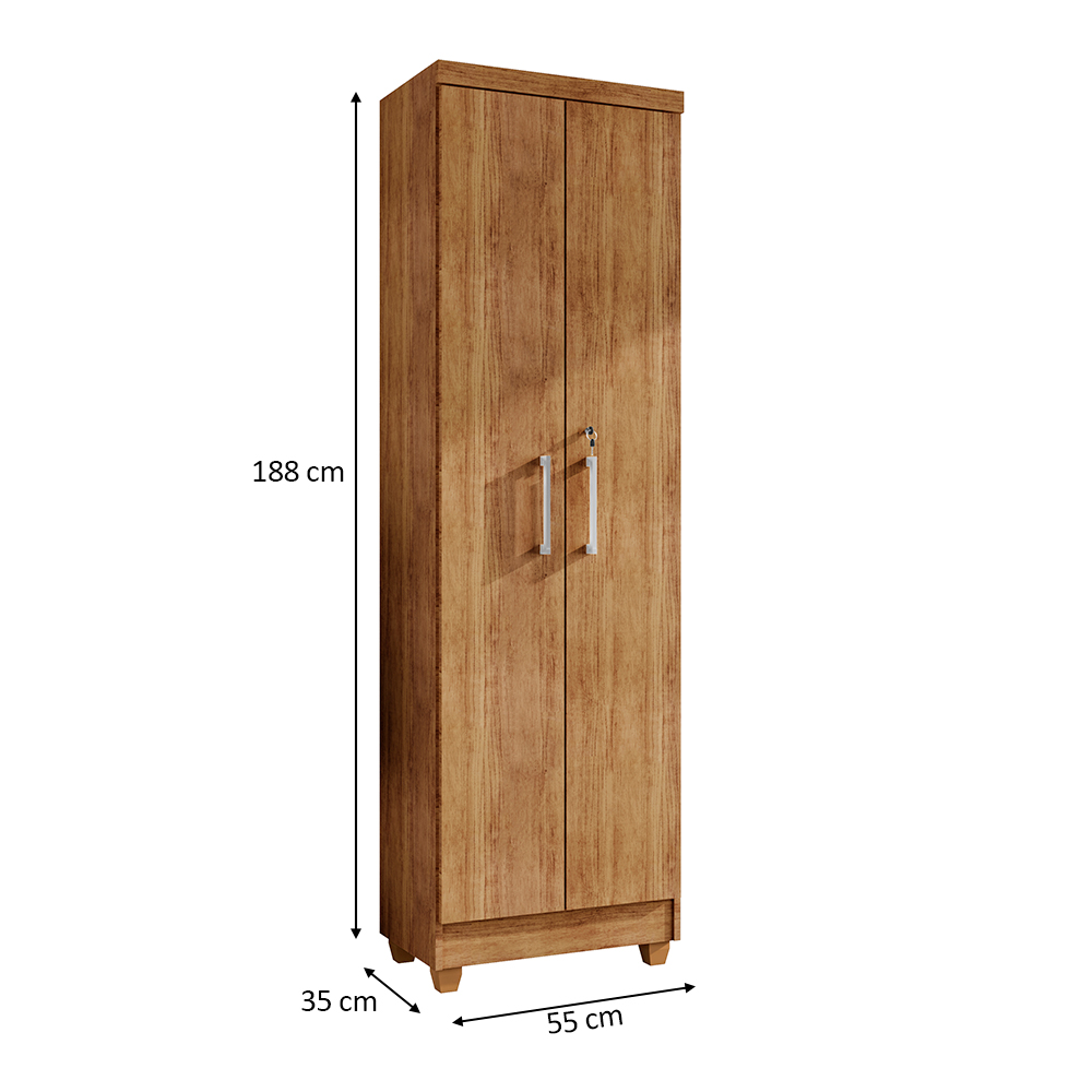Armário Lavanderia Multiuso Isabela 2 Portas Cedro - Saga Decor