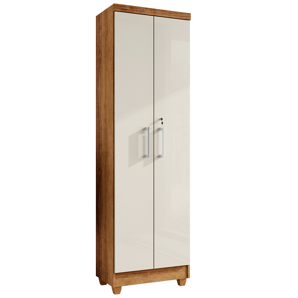Armário Lavanderia Multiuso Isabela 2 Portas Cedro Areia - Saga Decor