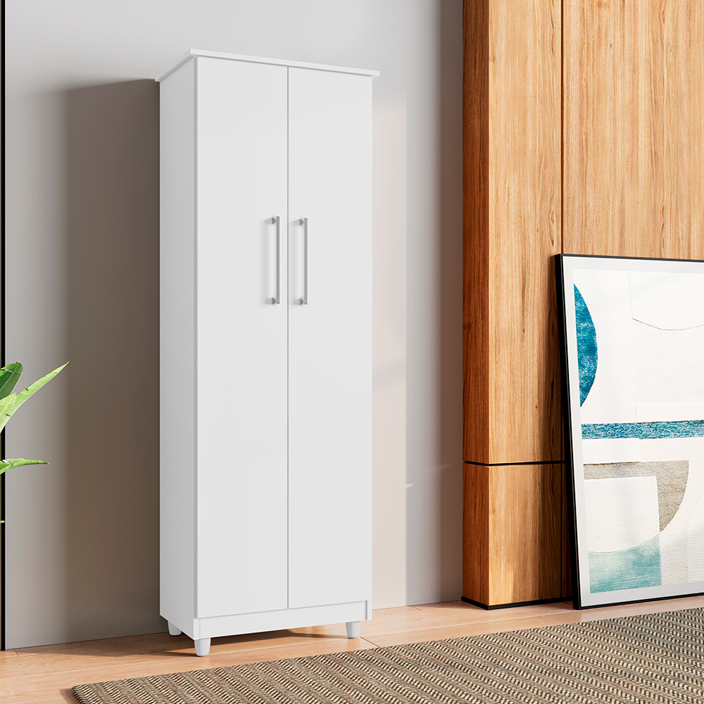 Armário Lavanderia Multiuso Nina 2 Portas Branco - Saga Decor