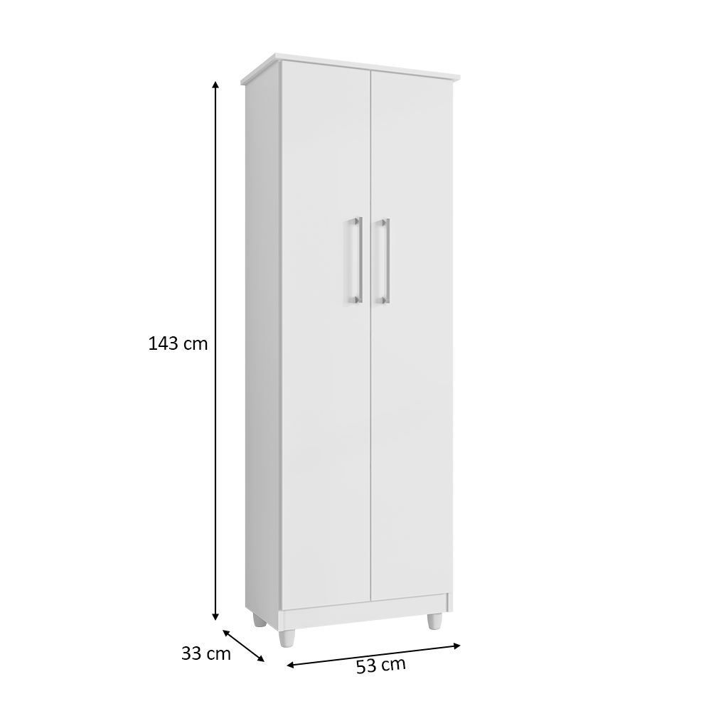 Armário Lavanderia Multiuso Nina 2 Portas Branco - Saga Decor
